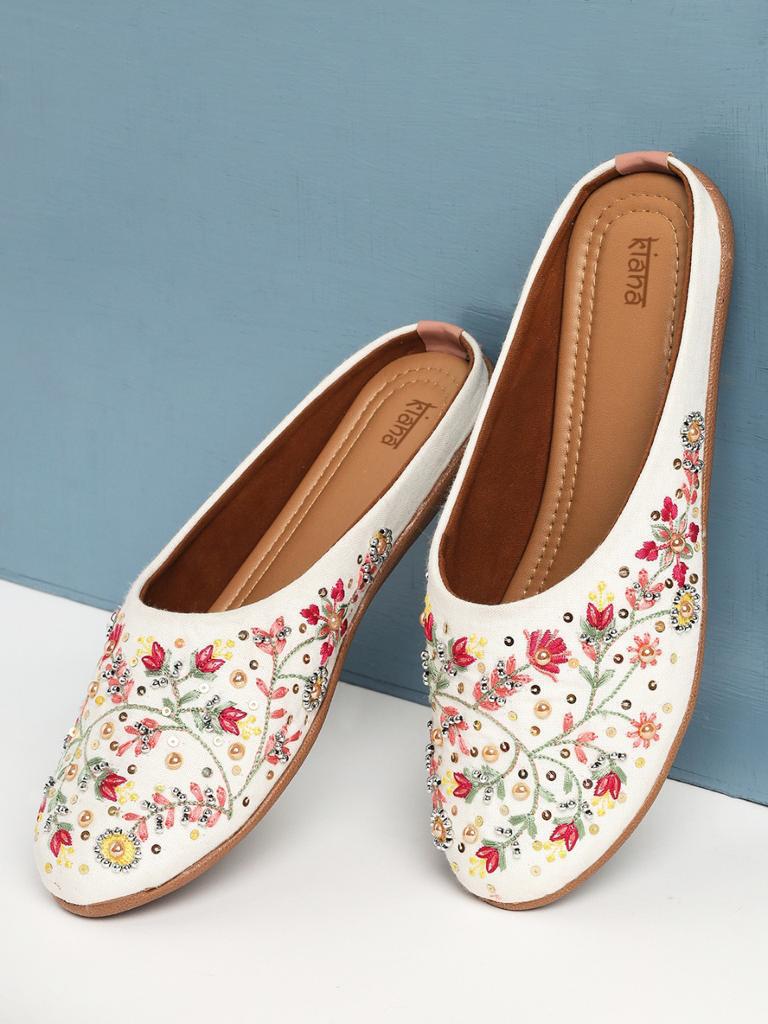 Kiana Fancy Wear Women Embroidered Indian Mojari Collection
